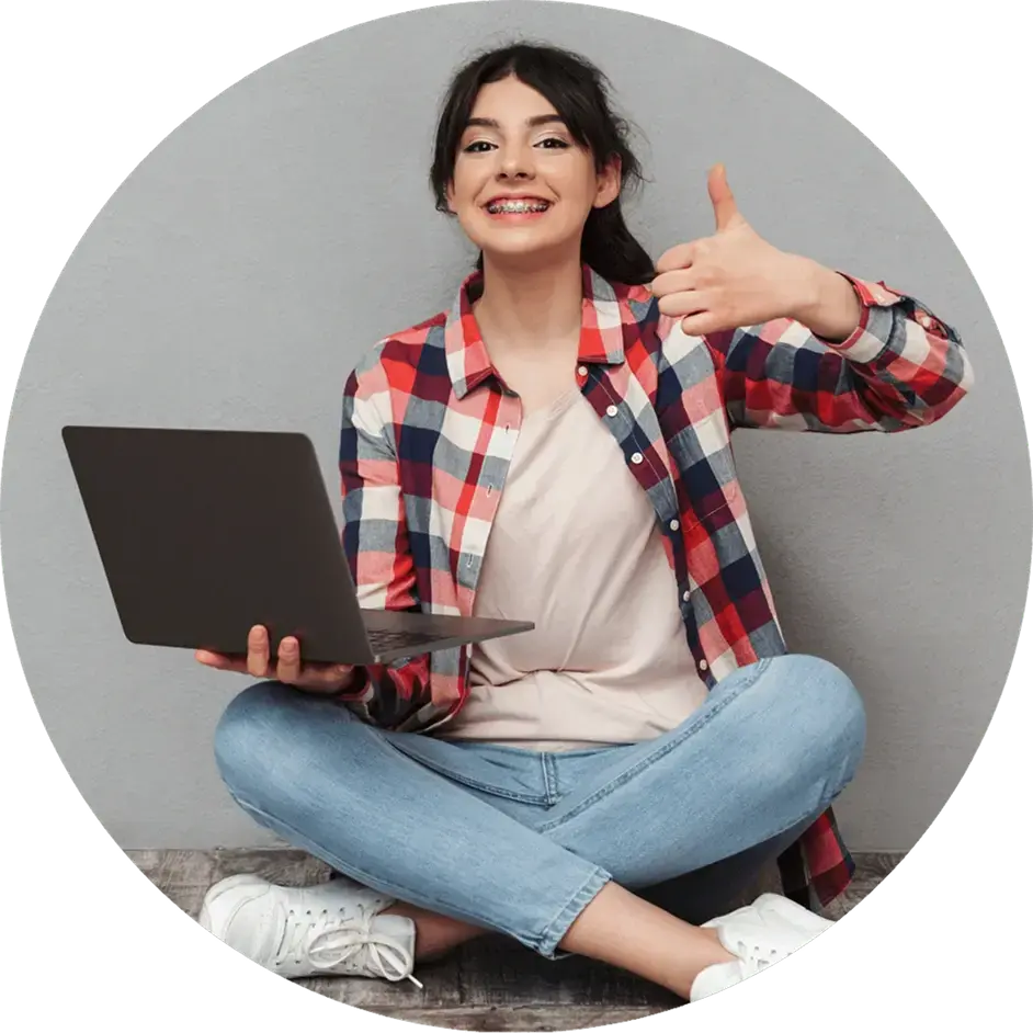 Woman using laptop