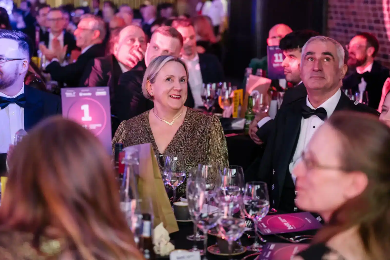 Darius and Jo seated at Bett awards dinner